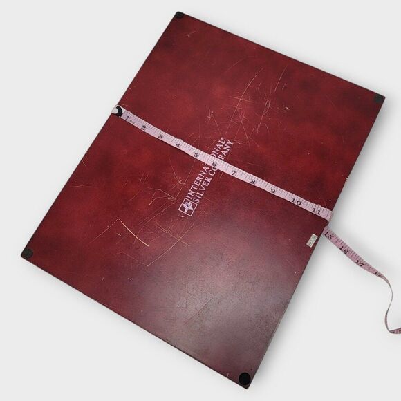 International Silver Company wooden Flatware Cutlery Storage Chest Box Brown - Picture 9 of 11